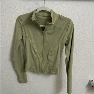 Cropped, fitted workout jacket